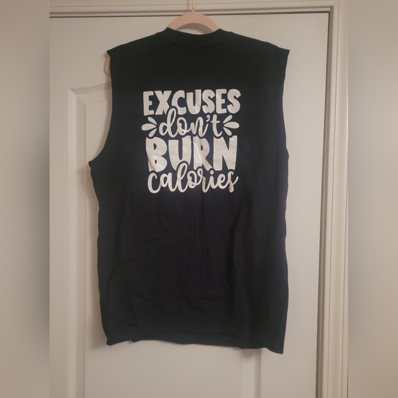 Excuses Don't Burn Calories Black Muscle Tee - Picture 1 of 2